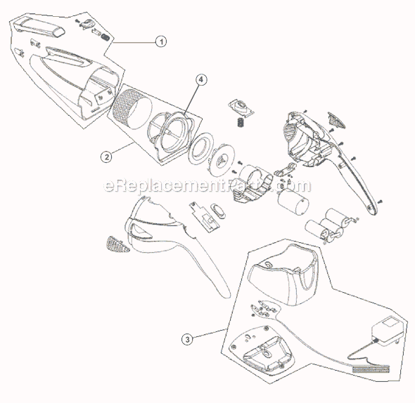 Page A Diagram and Parts List for M0887X  Dirt Devil Hand Vacuum